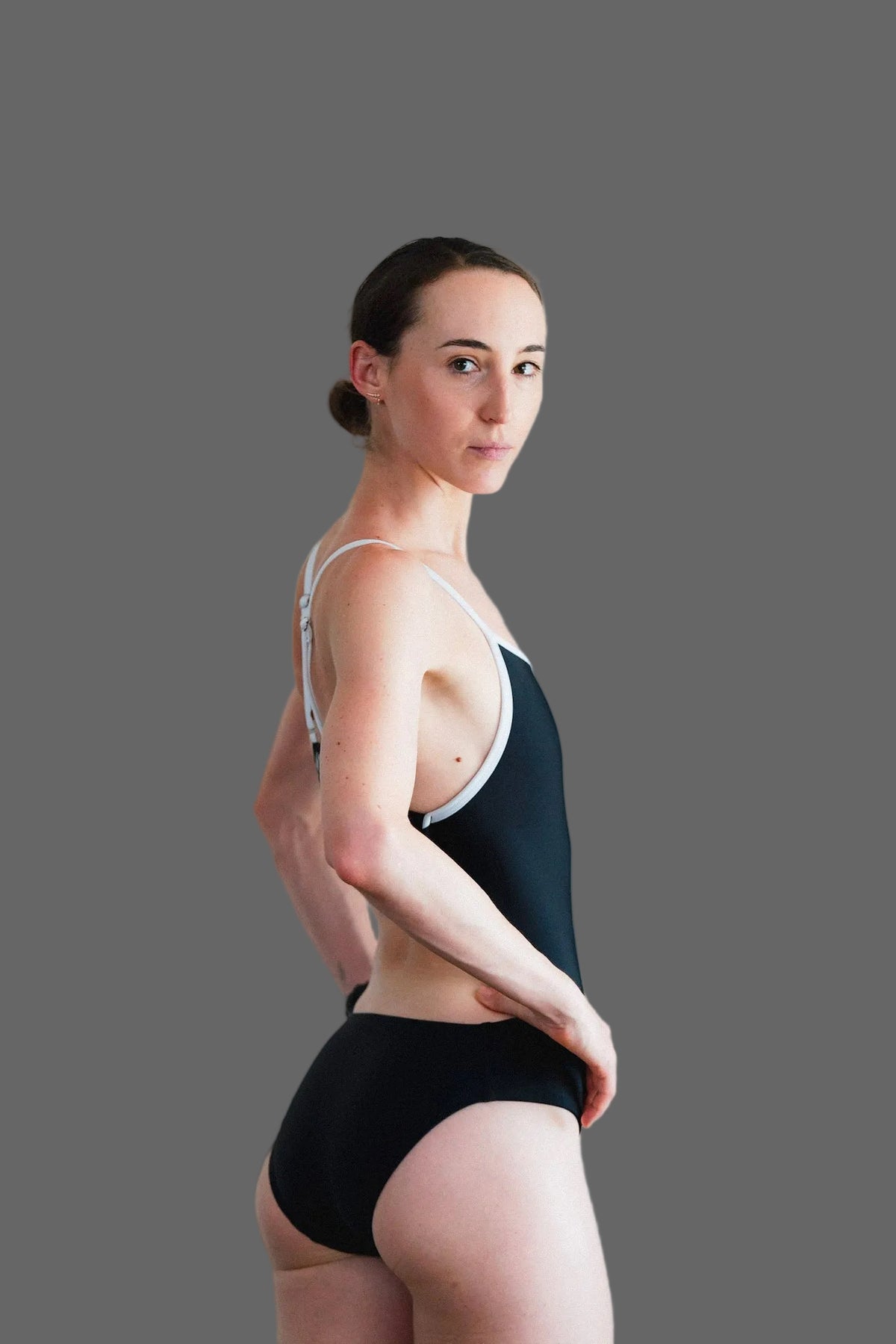 Women's One Piece Elastic Strap Back Black
