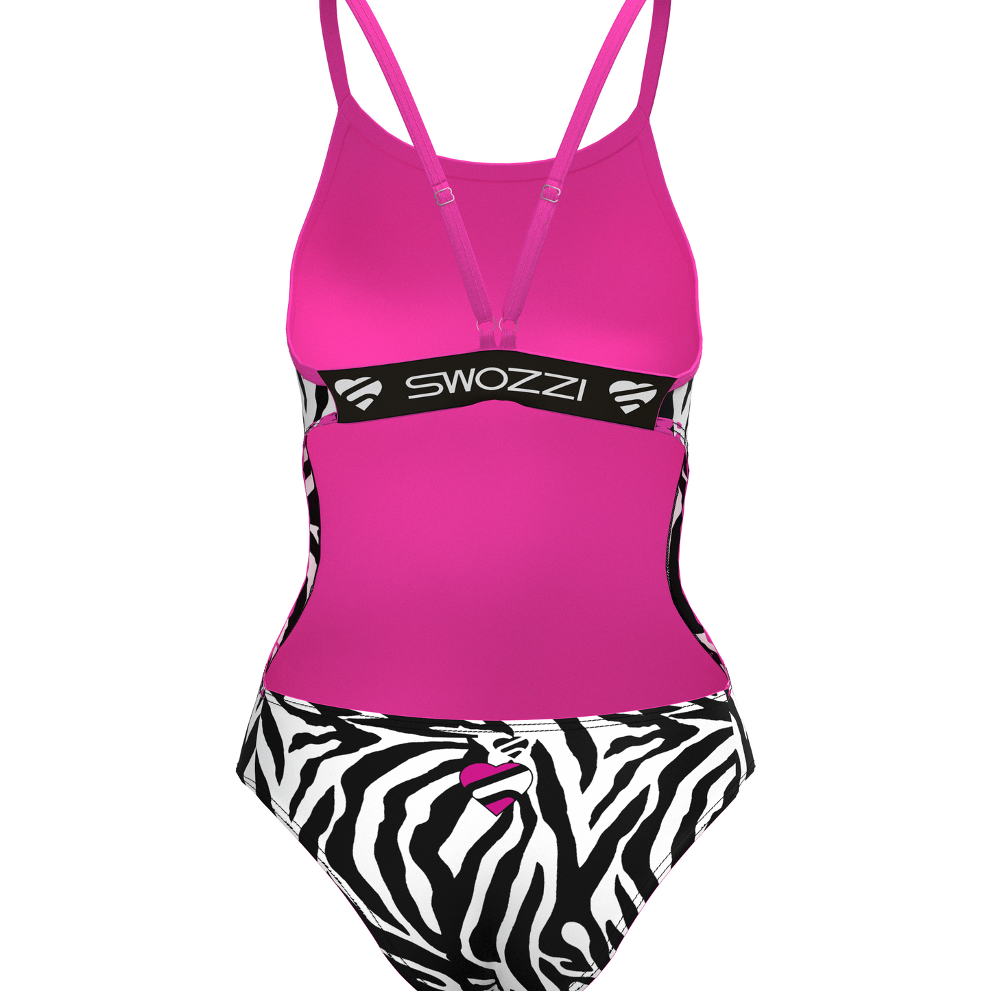 Women's One Piece Elastic Strap Back Zebra
