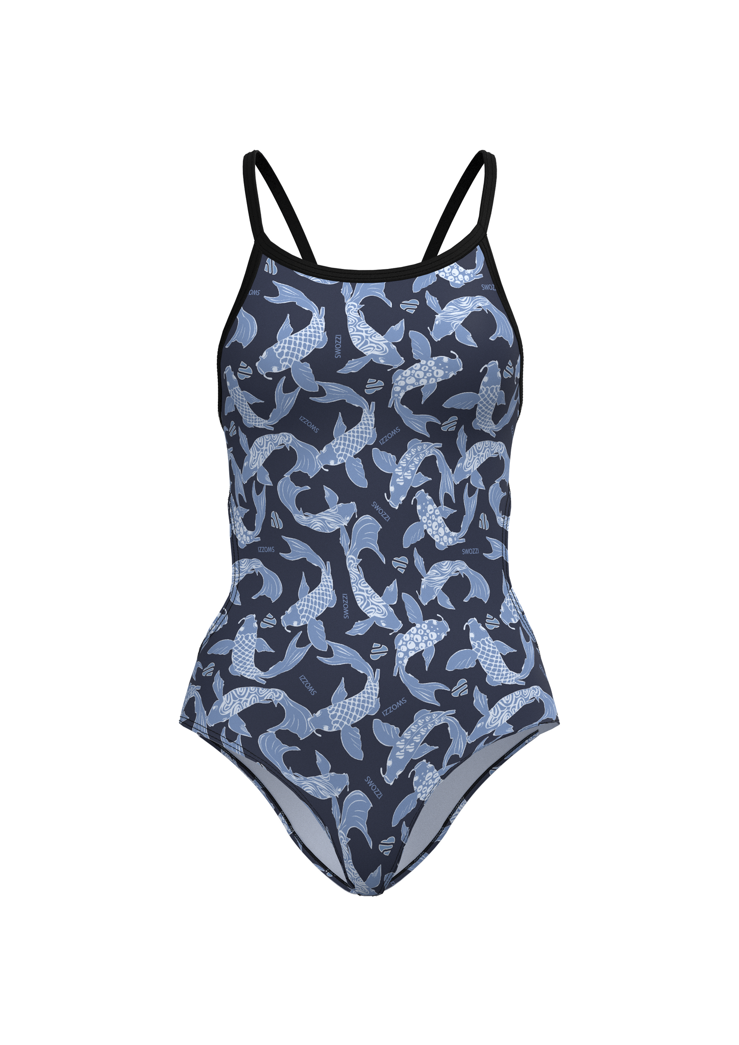 Women's One Piece Elastic Strap Back Koi Fish