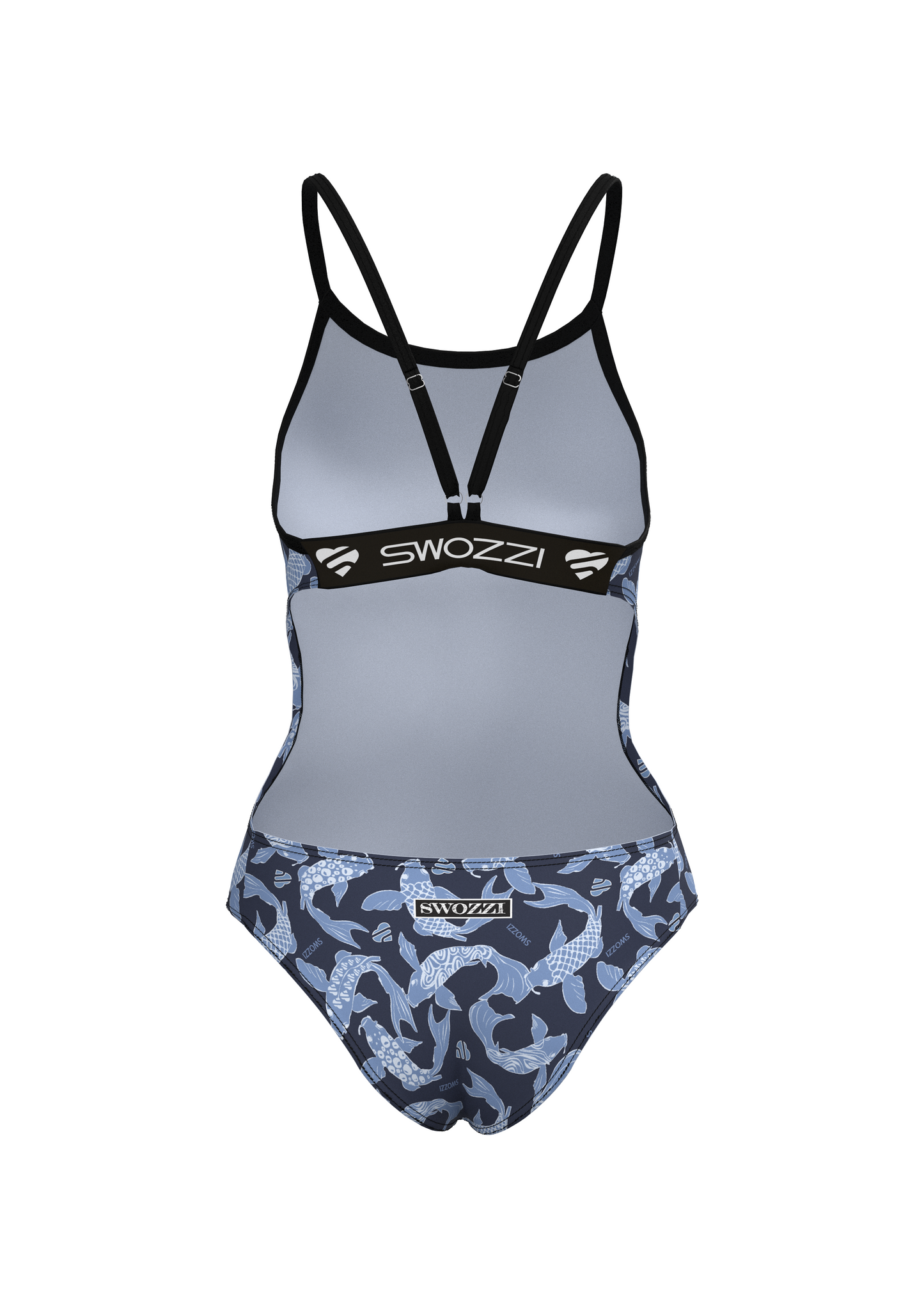 Women's One Piece Elastic Strap Back Koi Fish