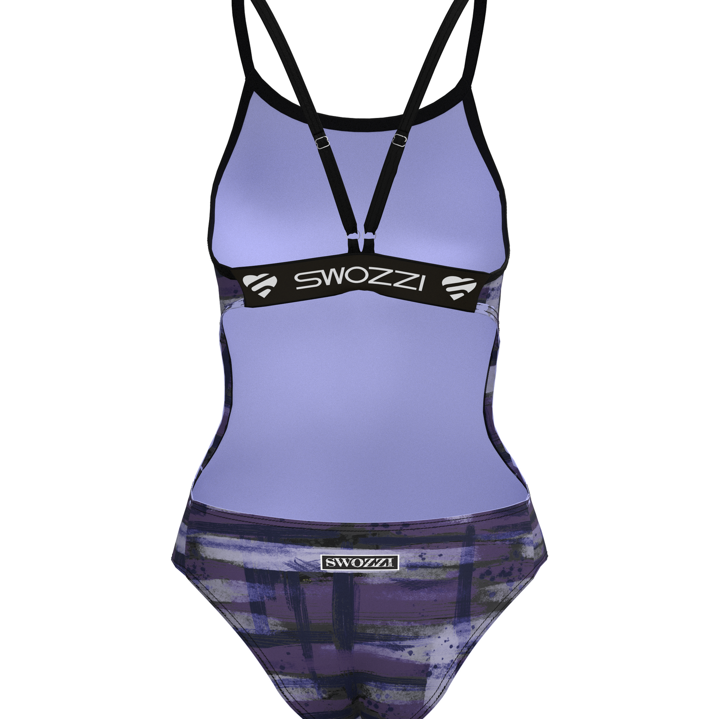 Women's One Piece Elastic Strap Back Purple Black