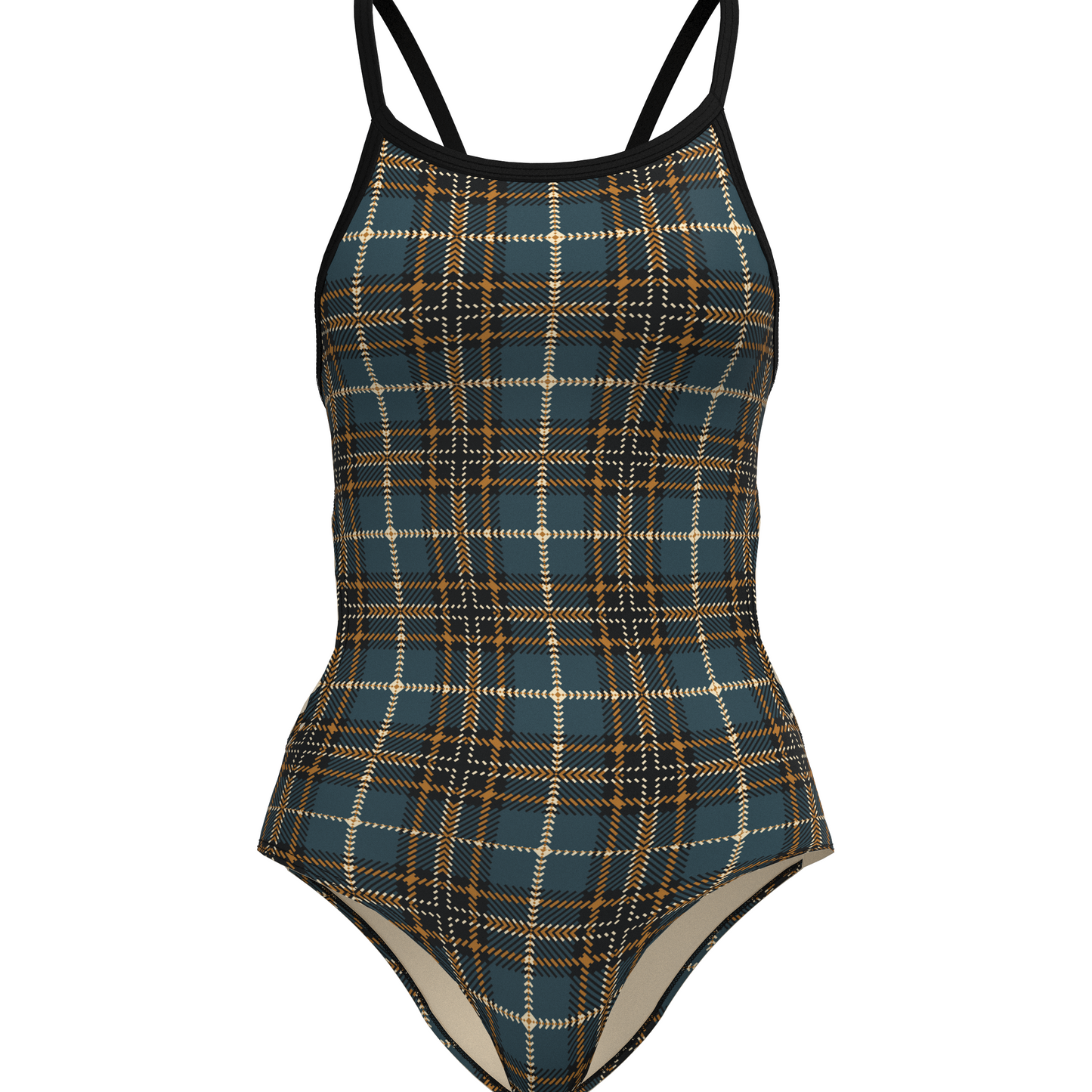 Women's One Piece Elastic Strap Back Scottish Check