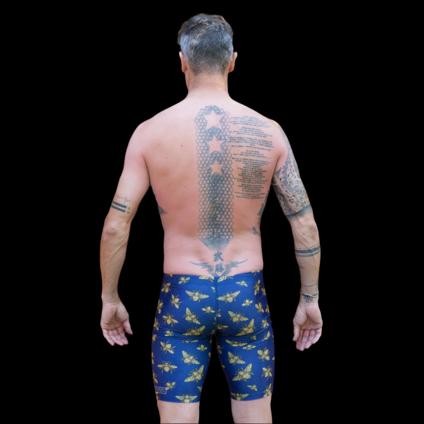 Fit Man wearing blue Beez Jammers standing with hands on hips