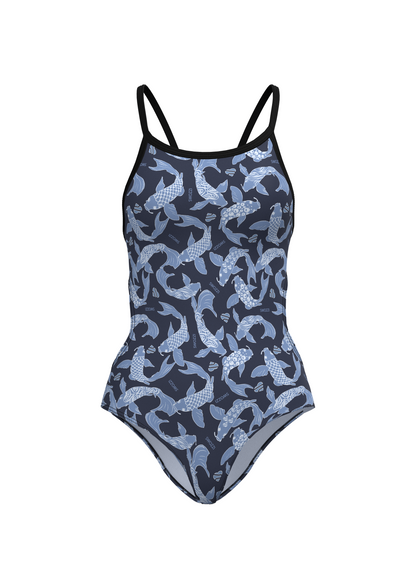 Women's One Piece Elastic Strap Back Koi Fish