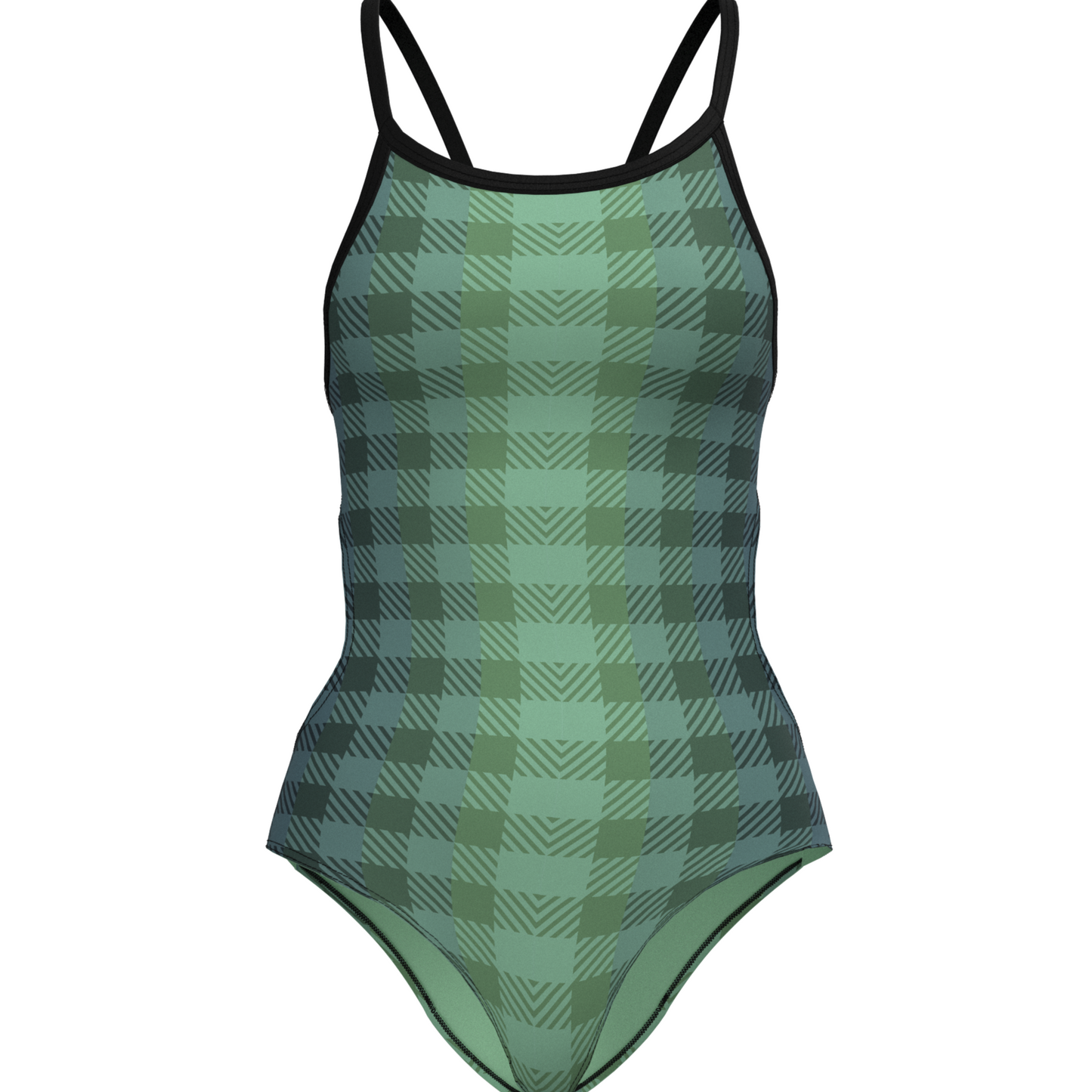 Green checkered swimsuit on a white background