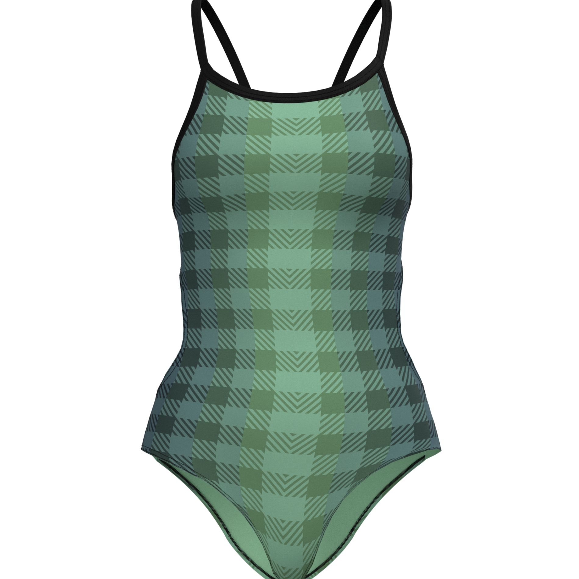 Green checkered swimsuit on a white background